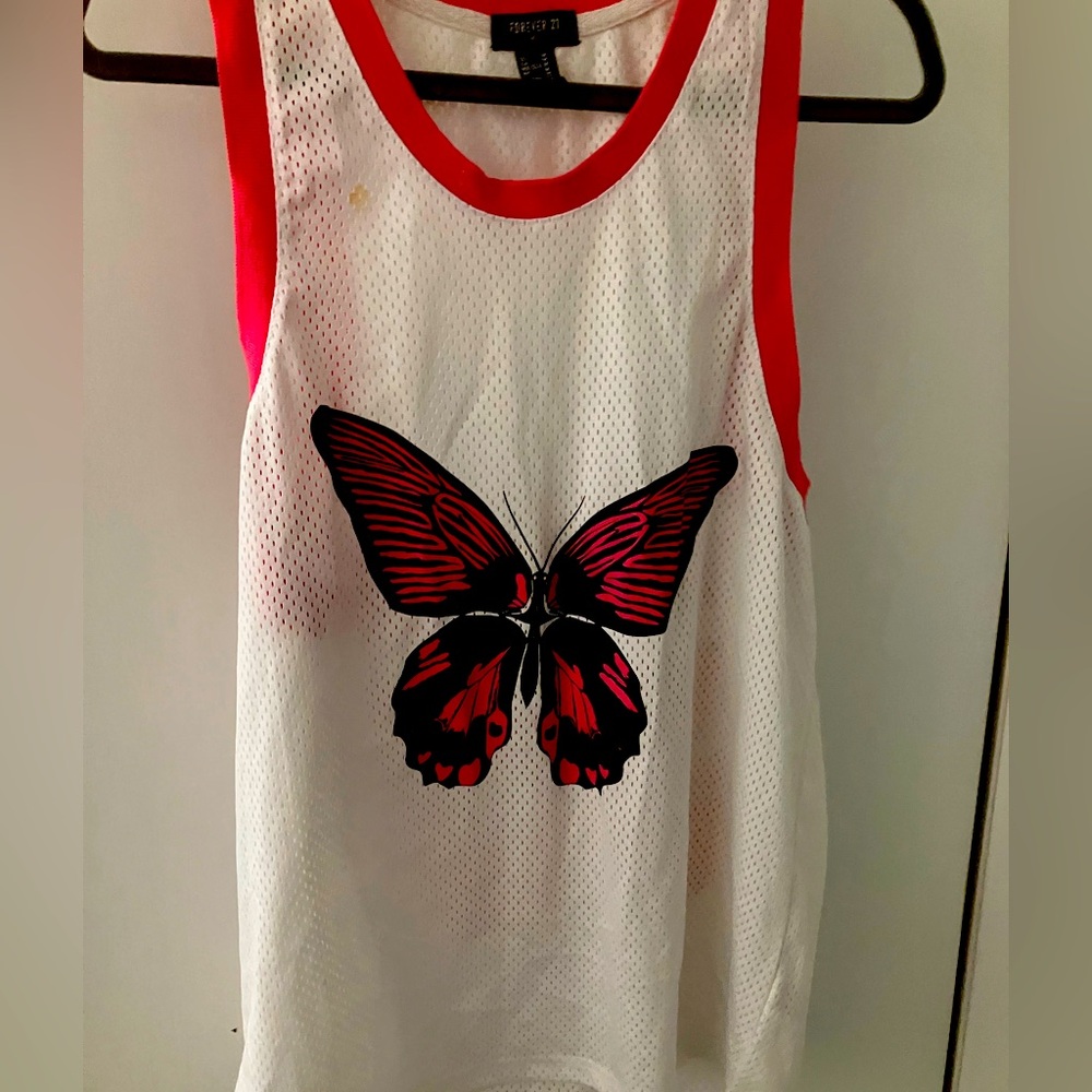 Forever 21 men model basketball jersey “99” pink white sleeveless shirt medium